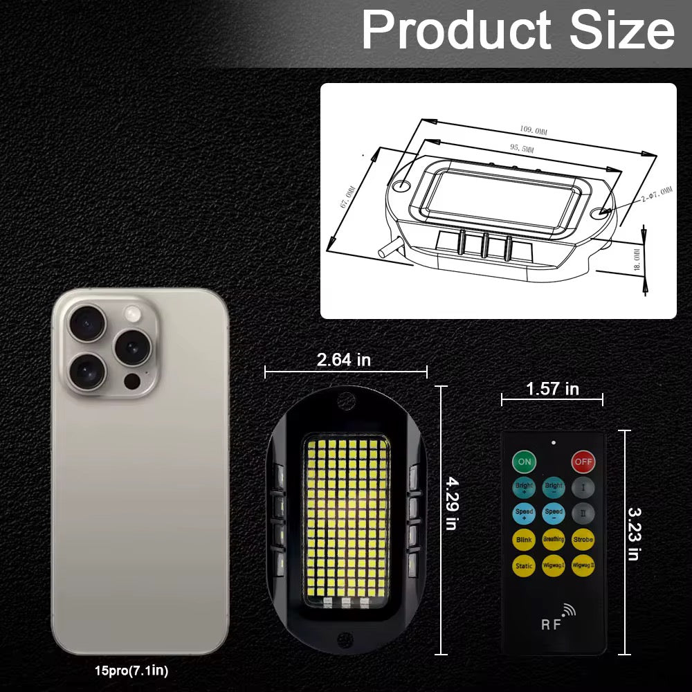 12pc white LED rock light set